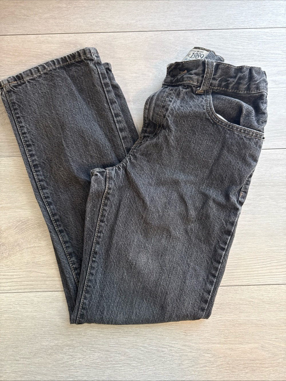 The Children's Place Men's Straight Jeans in Washed Black